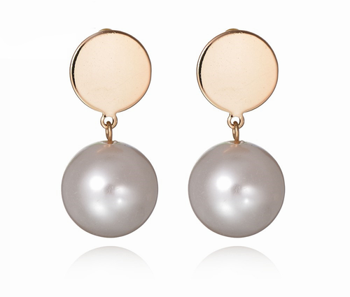 Round Pearl Drop Earrings