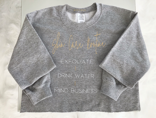 Skin Care Routine Cropped Sweatshirt