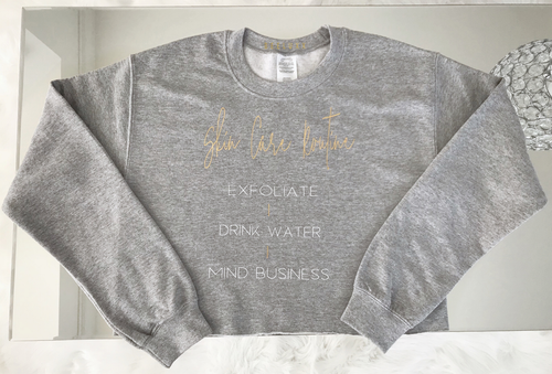Skin Care Routine Cropped Sweatshirt