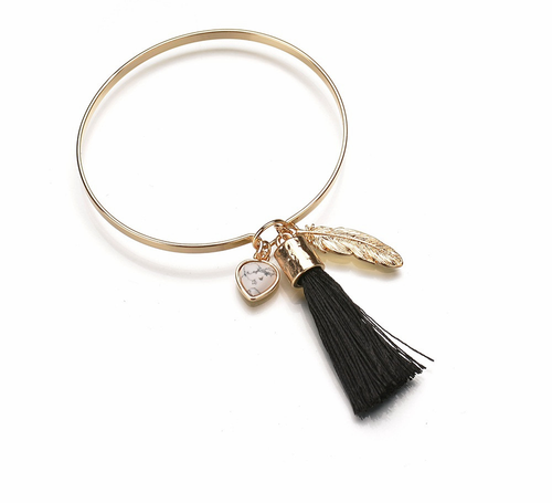 Leaf Tassel Bangle