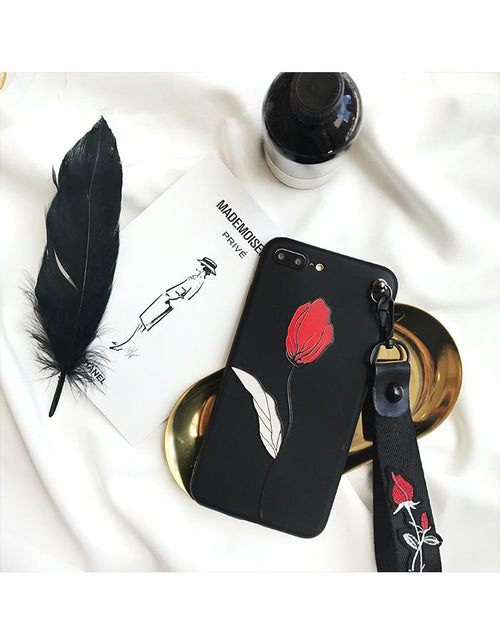 Rose Embroidery iPhone Case