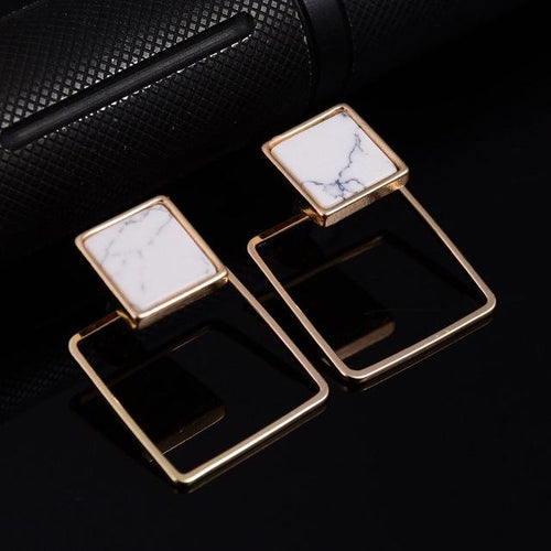 Marble Geometric Earrings