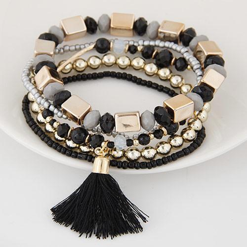 Tassel Beaded Bracelet Set