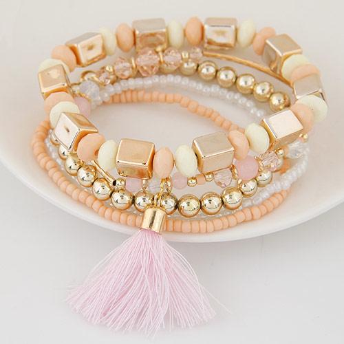 Tassel Beaded Bracelet Set