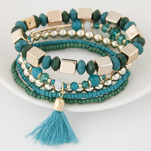 Tassel Beaded Bracelet Set