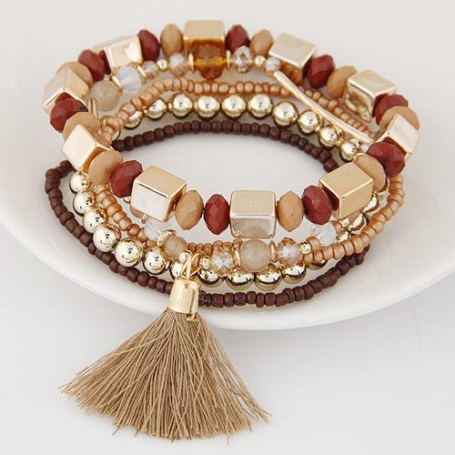 Tassel Beaded Bracelet Set