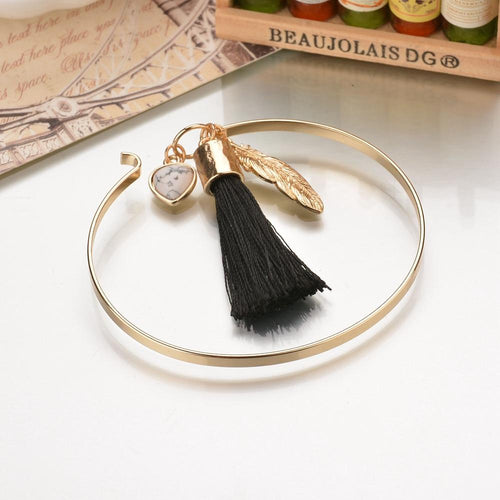 Leaf Tassel Bangle