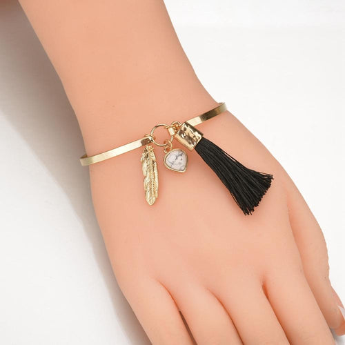 Leaf Tassel Bangle
