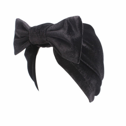 Hazel Velvet Bow Turban