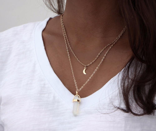 Moon Stone Choker Necklace