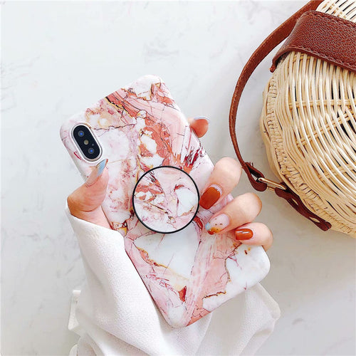 Marble iPhone Case + Pop Socket