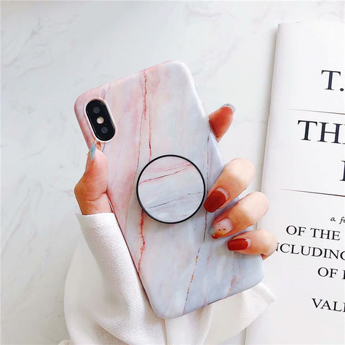 Marble iPhone Case + Pop Socket
