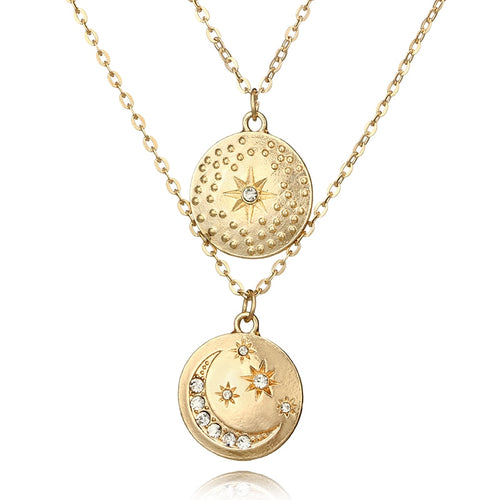 Coin Moon Star Necklace