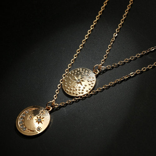 Coin Moon Star Necklace