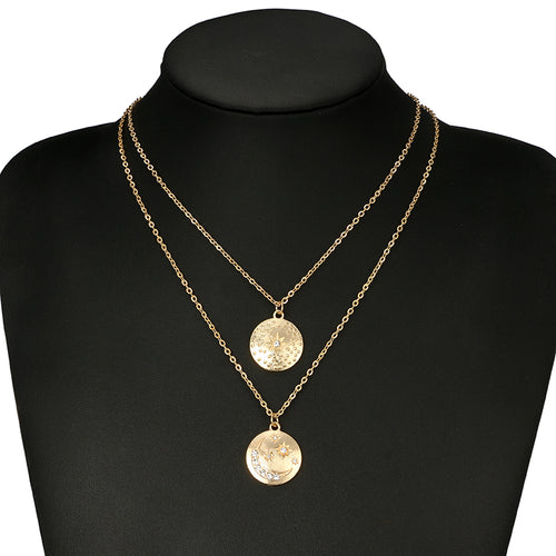 Coin Moon Star Necklace