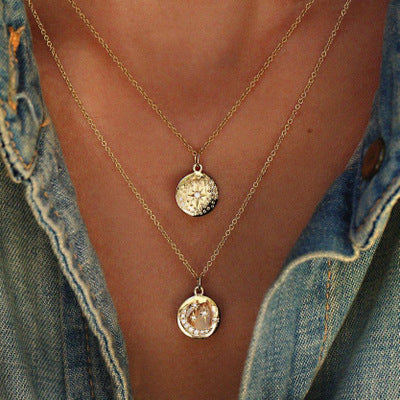 Coin Moon Star Necklace