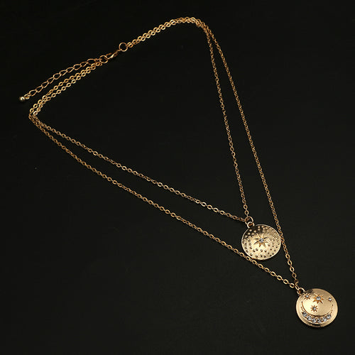 Coin Moon Star Necklace
